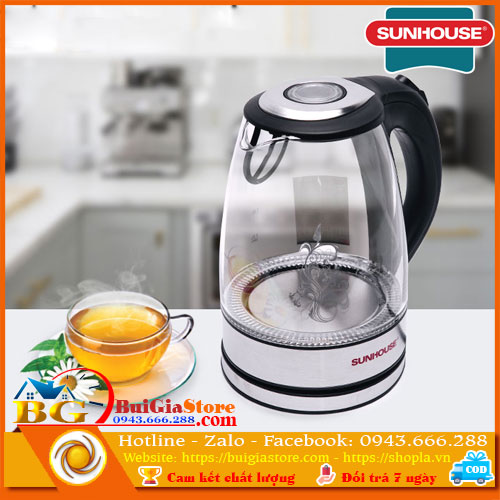 Ấm siêu tốc thủy tinh Sunhouse SHD1217