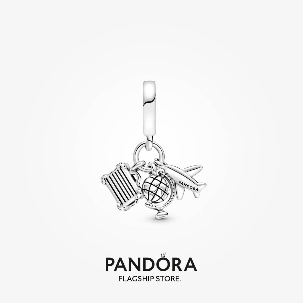 Hot 2023 Pandora Airplane, Globe & Suitcase Dangle Charm