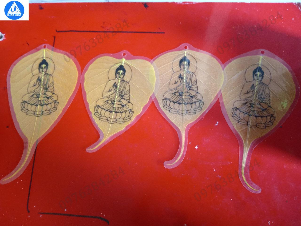 Set 4 lá bồ đề in hình phật size to