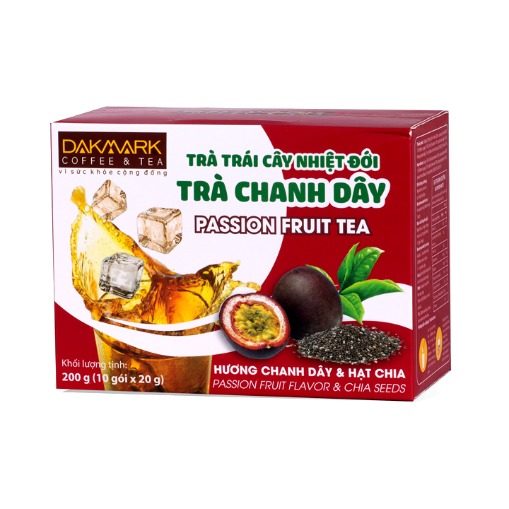 Trà chanh dây hạt chia DakMark - Trà hòa tan 200g (10gói x 20g)