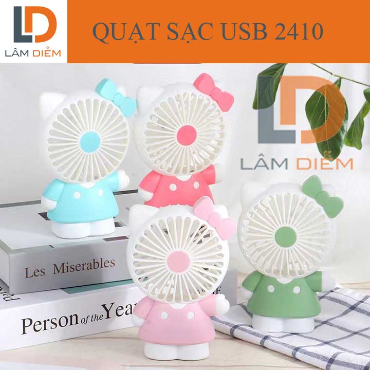 QUẠT SẠC USB CÓ ĐÈN LED 2 CHẾ ĐỘ MÁT 2140