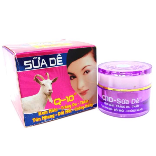 [HCM]Kem Nám – Trắng da – Thâm – Tàn nhang – Đồi mồi – Chống nắng Q10 – Sữa dê 12g (Tím)