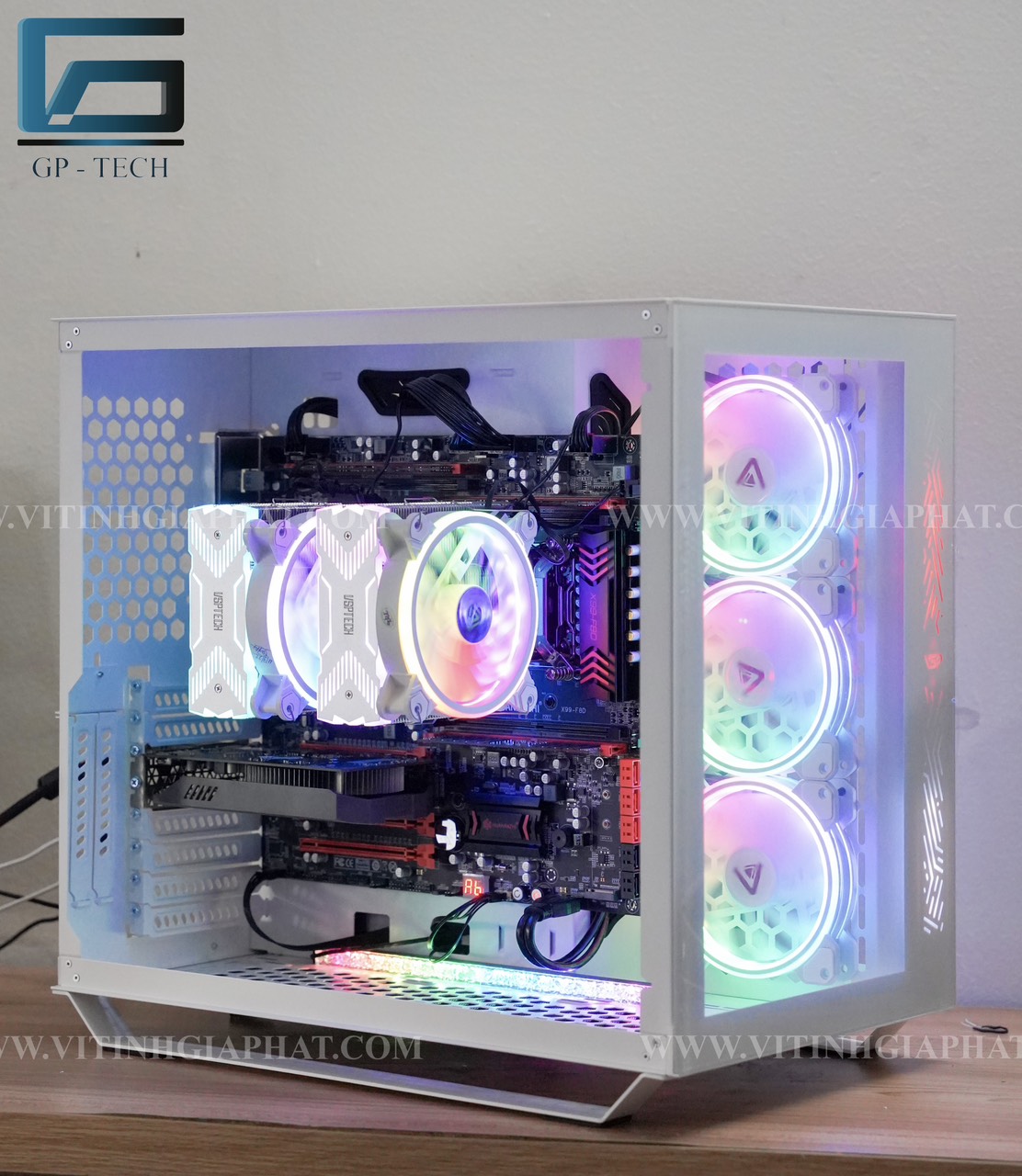 Vỏ máy tính Case VSP ES5 bể cá (ATX/MICRO-ATX/MINI-ATX)(TRẮNG/HỒNG/ĐEN)(KHÔNG FAN) Chính hãng