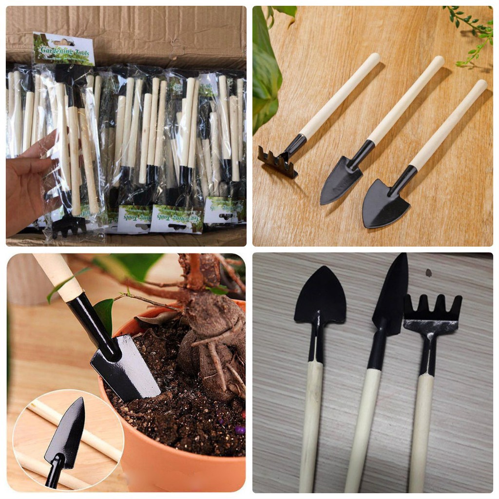 Bộ Dụng Cụ Làm Vườn Cán Gỗ - nhỏ