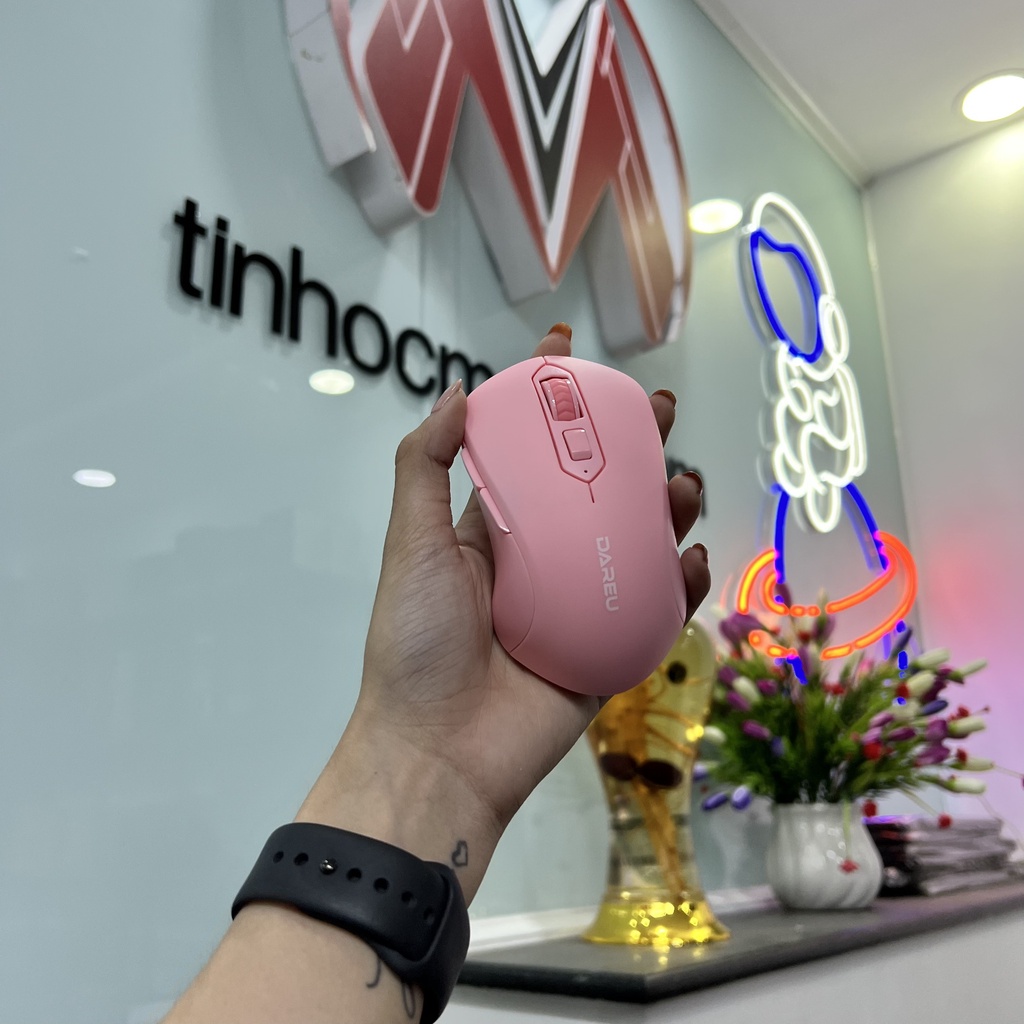 Chuột DareU LM115G Black/White/Pink