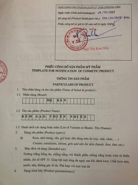 KEM GẠO THIÊN NHIÊN MẸ KEN