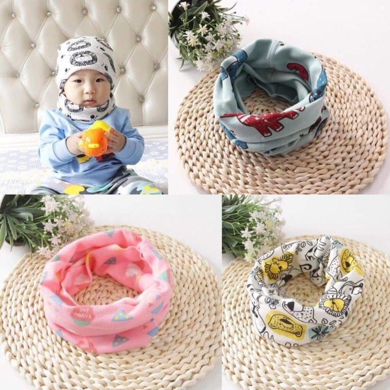Khăn ống cotton 2 lớp, giữ ấm cổ cho bé/ nhiều mẫu loại1