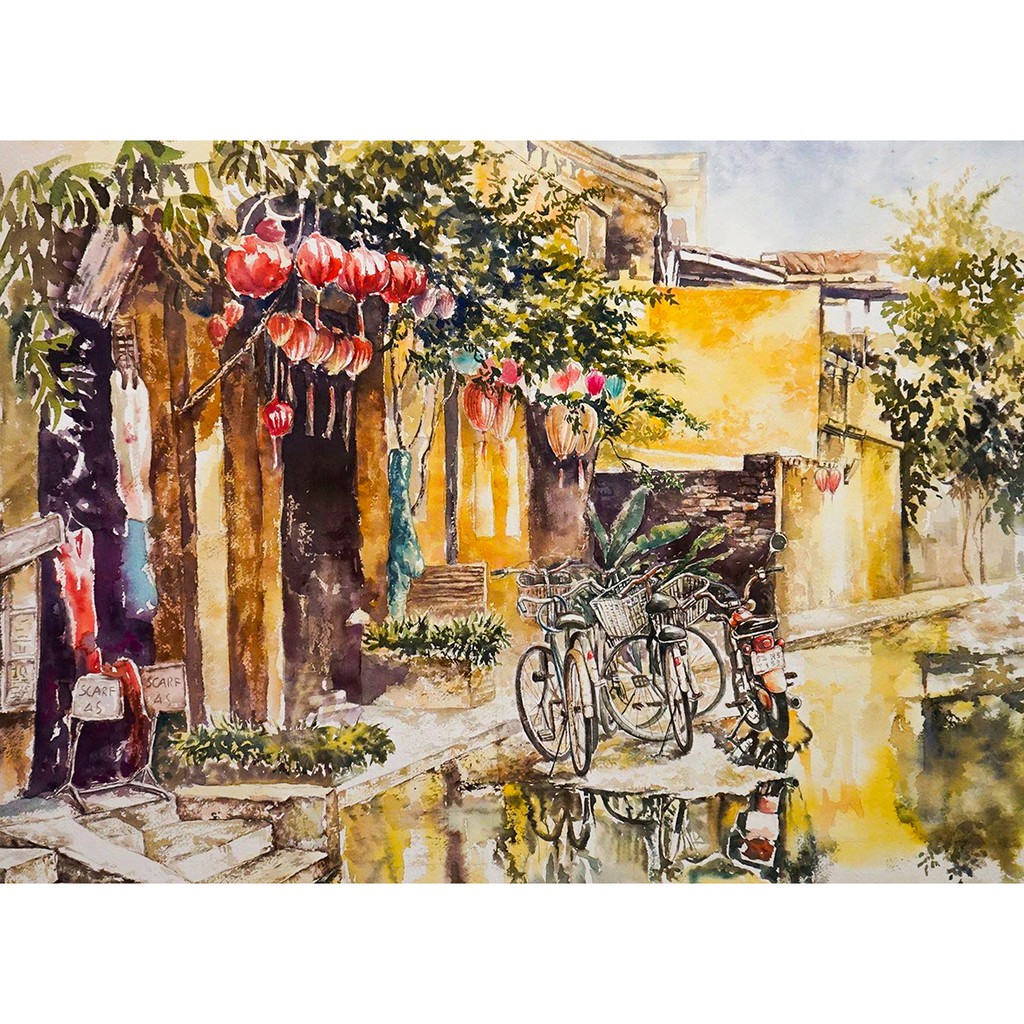 [HCM]Tranh ghép hình Tini Puzzle 450 mảnh bằng giấy Hội An - có nhận in theo yêu cầu