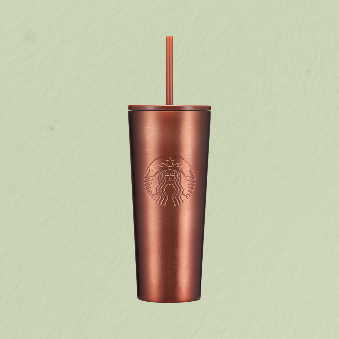 Ly Starbucks Cold Cup 16Oz (473ml) Stainless Steel Copper