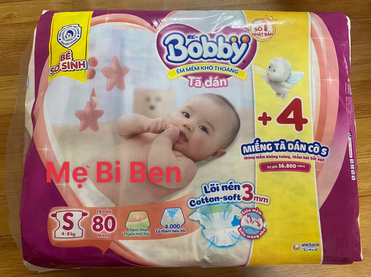 [Chính Hãng] Tã Dán Bobby Sơ Sinh S80 miếng cho bé 4-8kg
