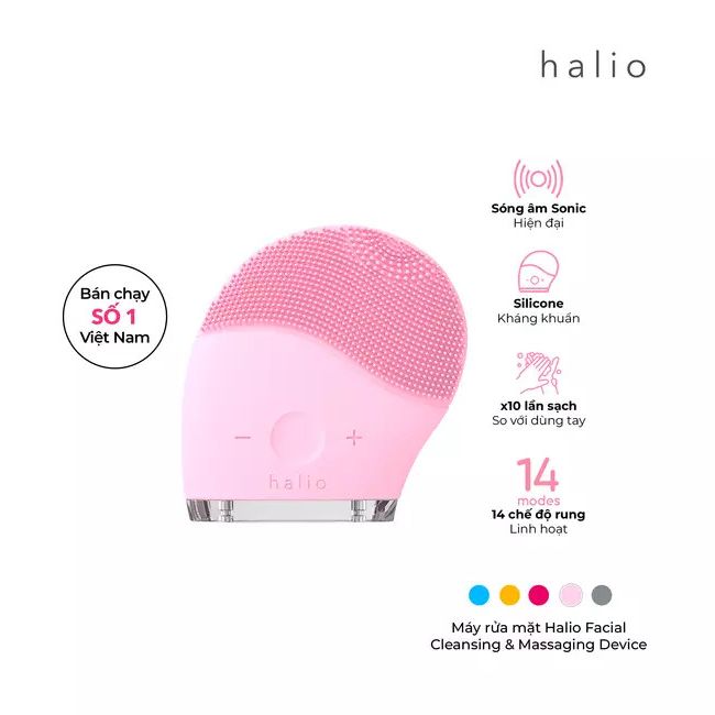 Máy Rửa Mặt Sóng Âm Halio Facial Cleansing & Massaging Device Limited Edition