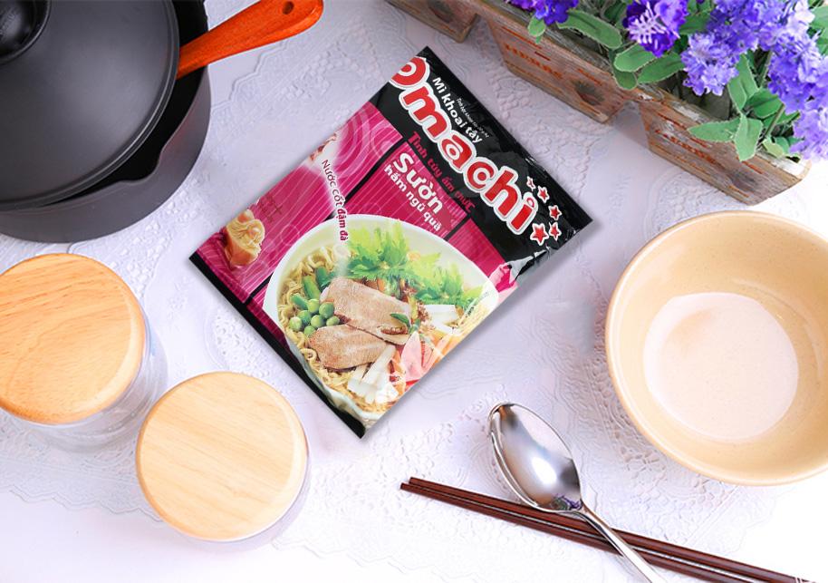 Mì Omachi Sườn Hầm Ngũ Quả 80G (Thùng 30 Gói)