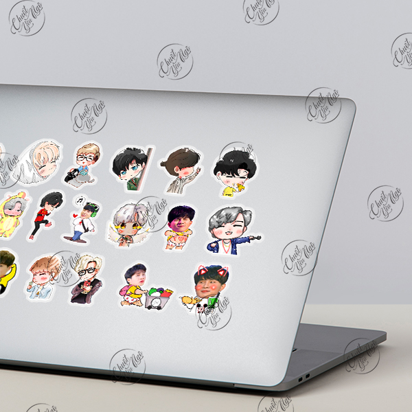 Combo 100 sticker meme JACK J97 hình dán phương tuấn meo meo đom đóm trang trí điện thoại laptop