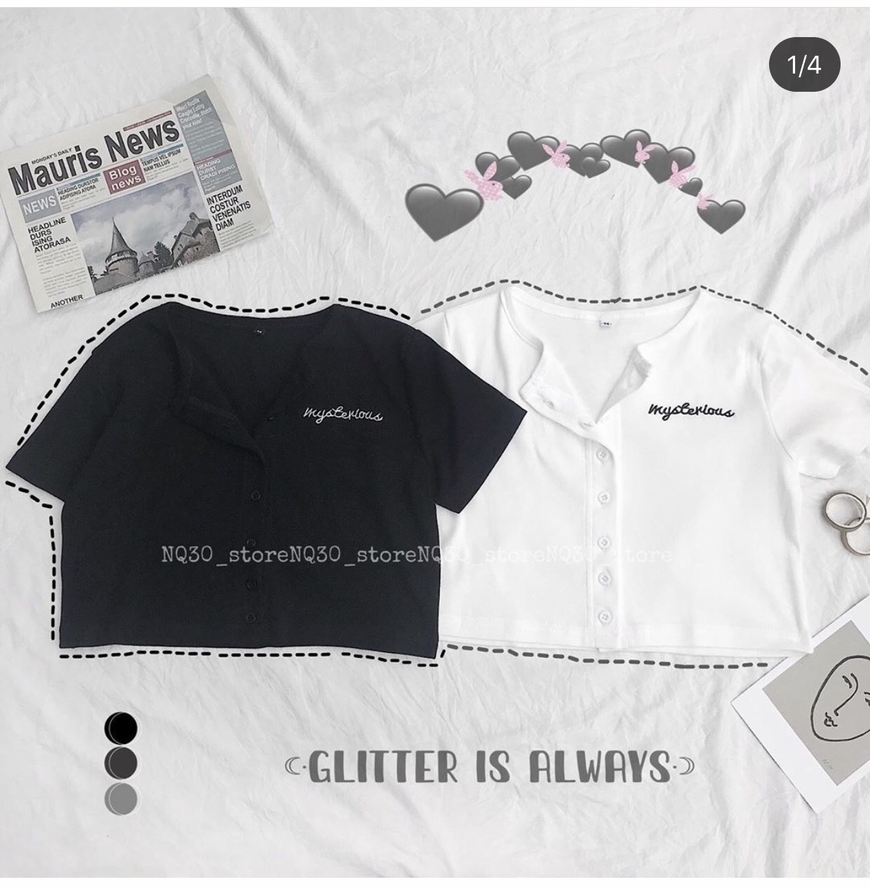 Croptop GÂN GÀI NUT1 THÊU CHỮ
