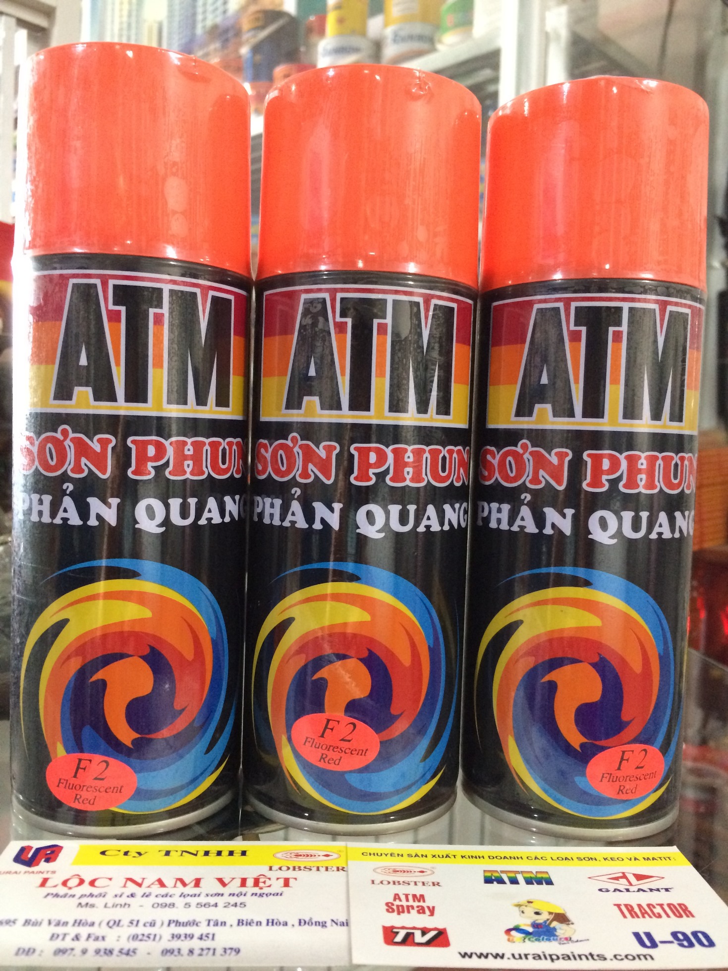 Sơn phun, sơn xịt phản quang ATM màu đỏ F2