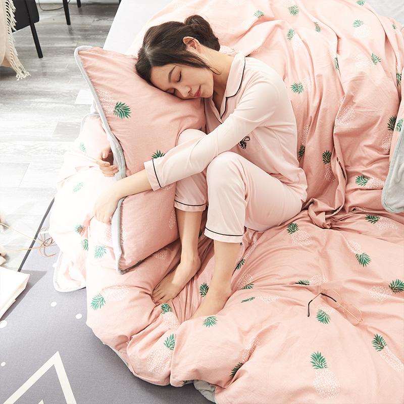 Dệt Gia Dụng 100% Cotton Nhung Pha Lê Bộ Bốn Chiếc Công Chúa Công Chúa Nhung Ga Trải Giường Flano Dày Ấm Vỏ Chăn