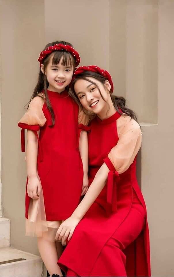 BỘ ÁO DÀI CÁCH TÂN CHỤP HÌNH TẾT MẸ VÀ BÉ