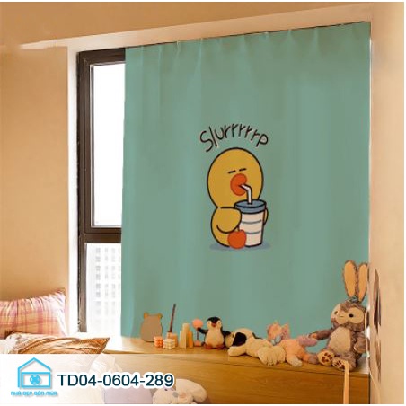 Rèm cửa sổ chống nắng tiện lợi Tín Phát Decor, rèm cửa dán tường dể giặt bst Gấu cute