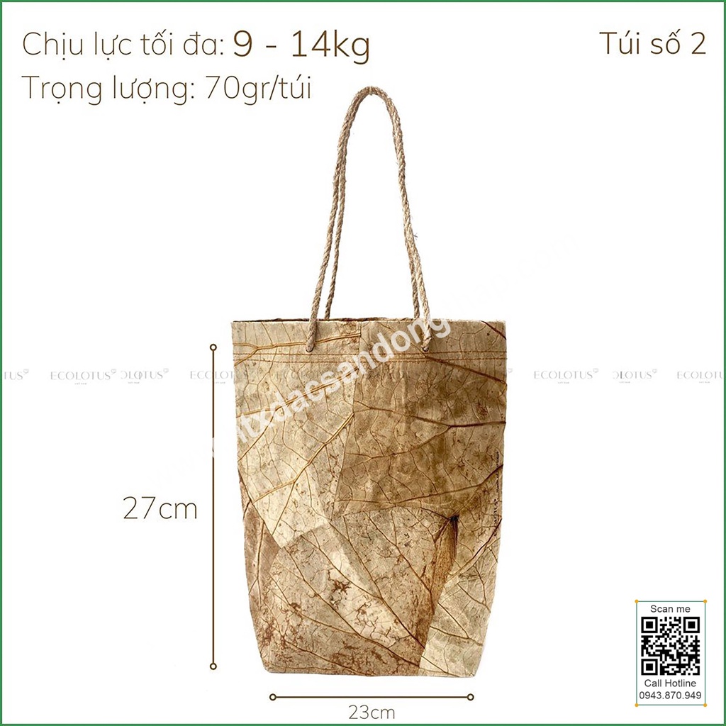 TÚI GIẤY LÁ SEN 2 ECOLOTUS