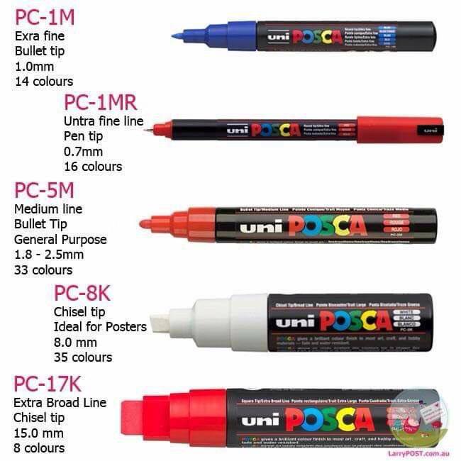 Bút marker vẽ bảng hiệu Uni Posca PC-5M (ngòi 1.8 - 2.5mm)