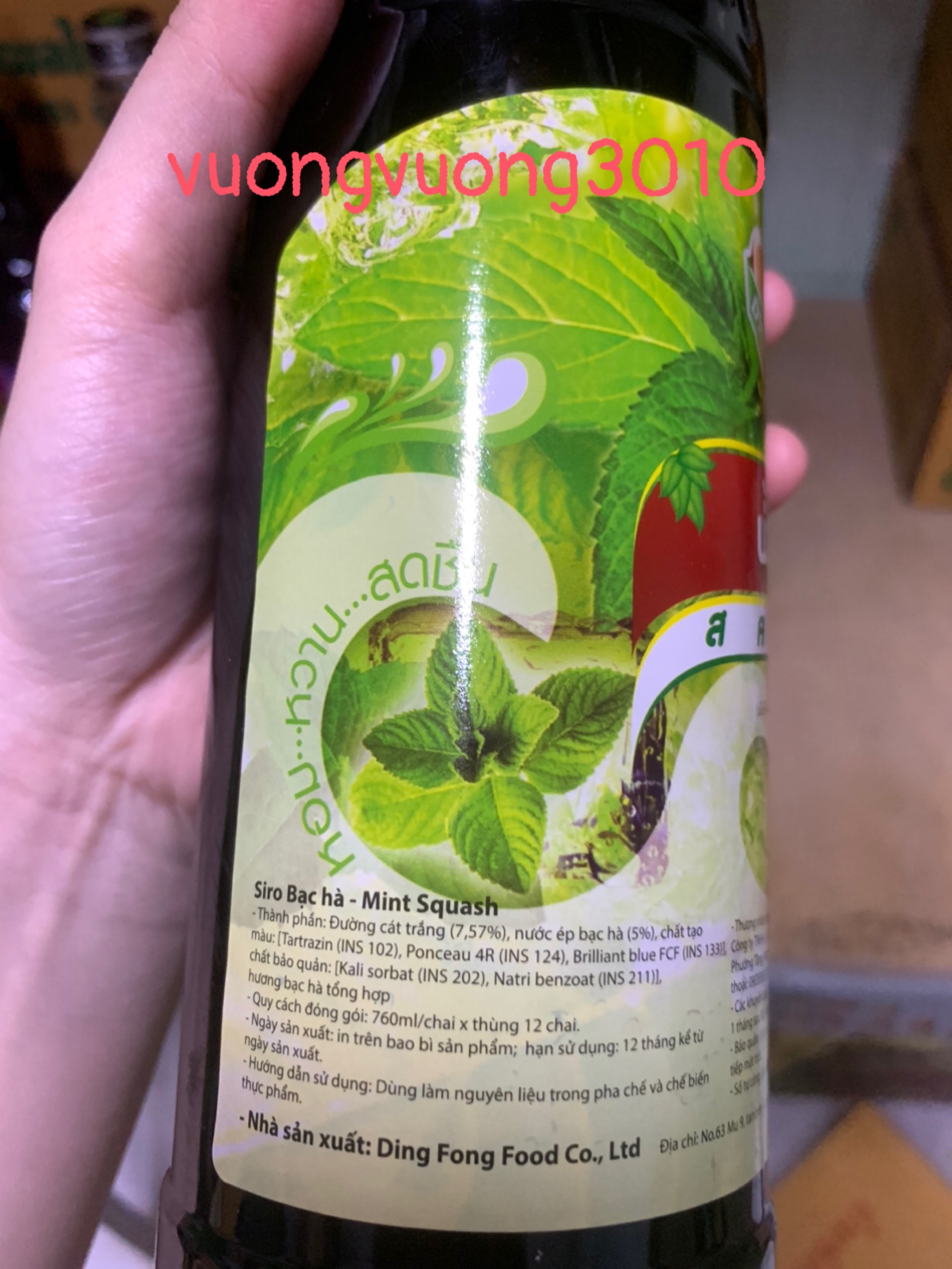 Siro Thái Lan DINGFONG có đủ vị trái cây 760ml