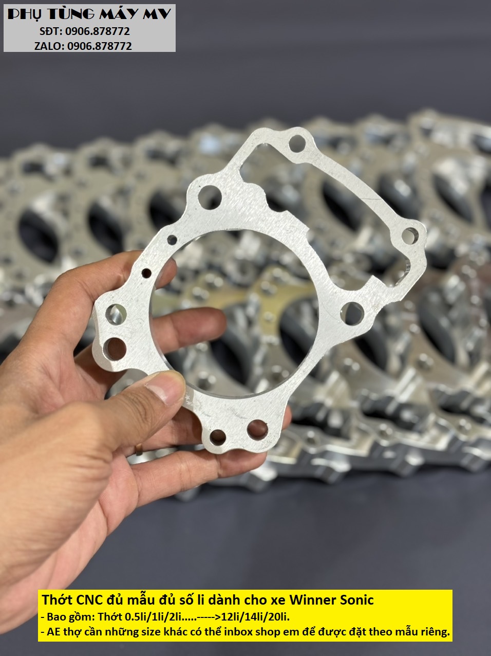 Thớt CNC đủ size dành cho xe Winner Sonic