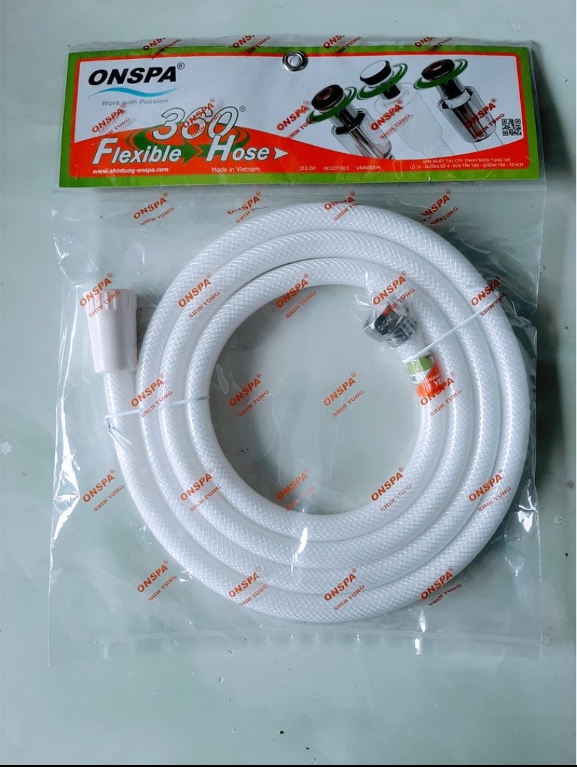Dây vòi sen nhựa dài 120cm 150cm onspa, dây vòi sen tắm dài 1.2 - 1.5m