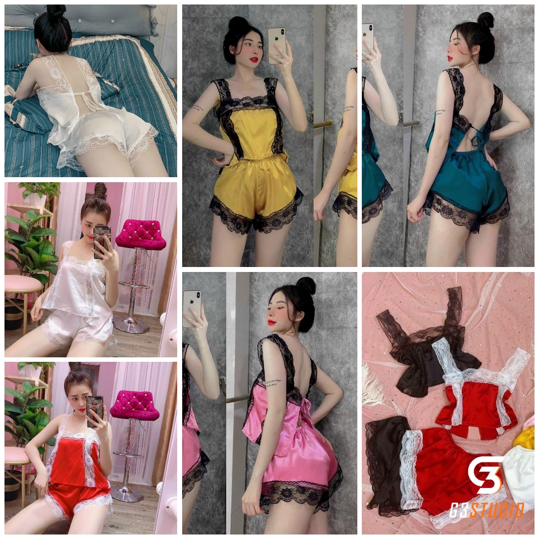 Đồ bộ ngủ SEXY Vải phi lụa mềm mịn Freesize dưới 57kg tùy chiều cao