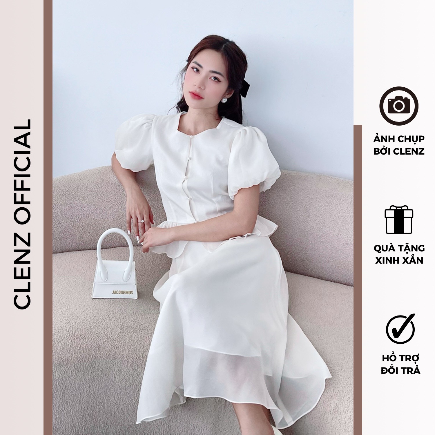 [ Clenz - Váy thiết kế cao cấp ] Đầm tiểu thư dự tiệc sang trọng SET04