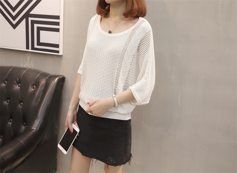 Áo len lưới mỏng dáng cánh dơi diện xuân hè -ALM02