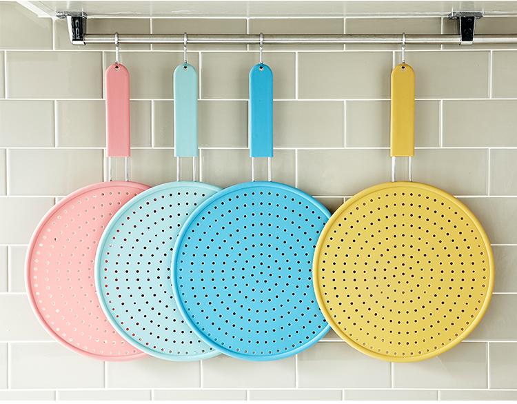 Nắp silicone chống văng dầu mỡ 28cm Lock&Lock -SC-CKT206 -có tay cầm inox