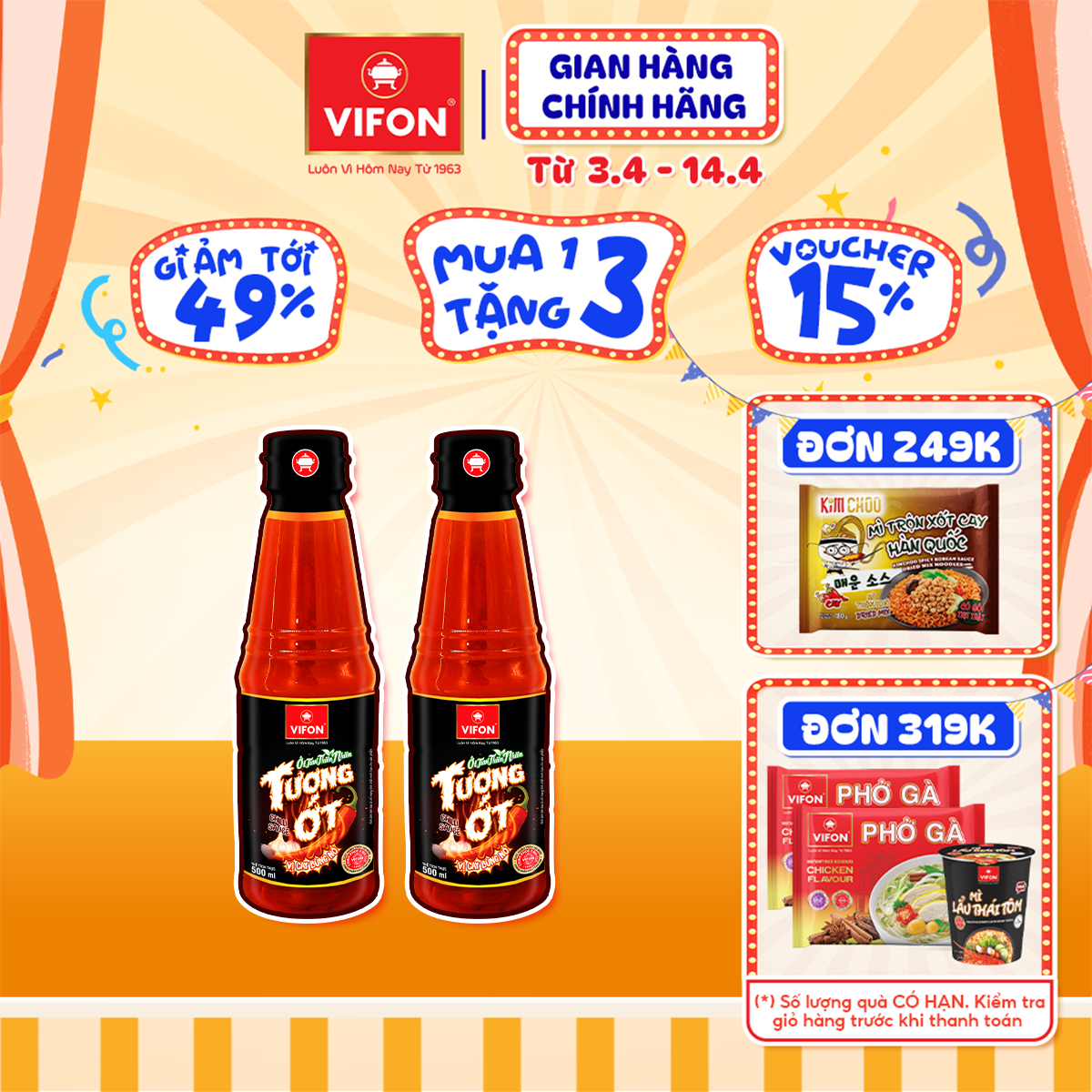 [VOUCHER 15%] Combo 2 Chai Tương ớt VIFON 500ml/ chai