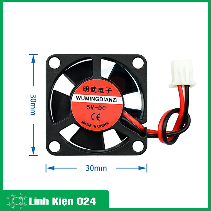 Quạt tản nhiệt Raspberry 3010 5V kích thước 3x3x1cm