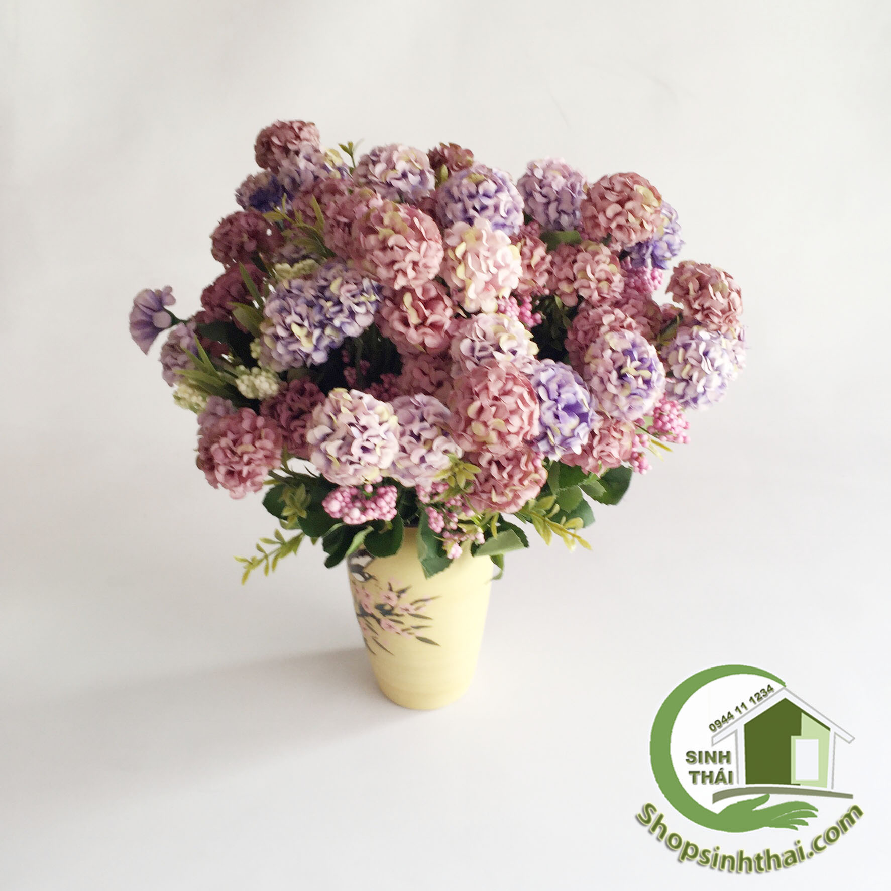 [HCM]Bụi hoa cẩm tú cầu mini màu tím - cao 35cm