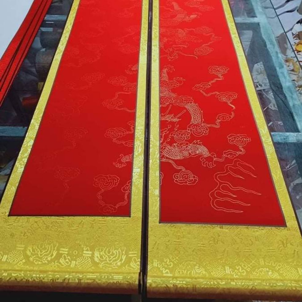 Biểu viết  câu đối bo lụa Kích thước 23x120cm