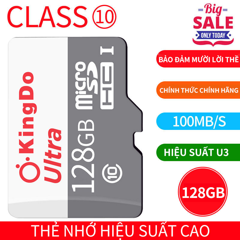【Miễn phí Đồng hồ thạch anh】Thẻ Nhớ MicroSDXC  Ultra 128GB Class 10 100MB/s (Xám)