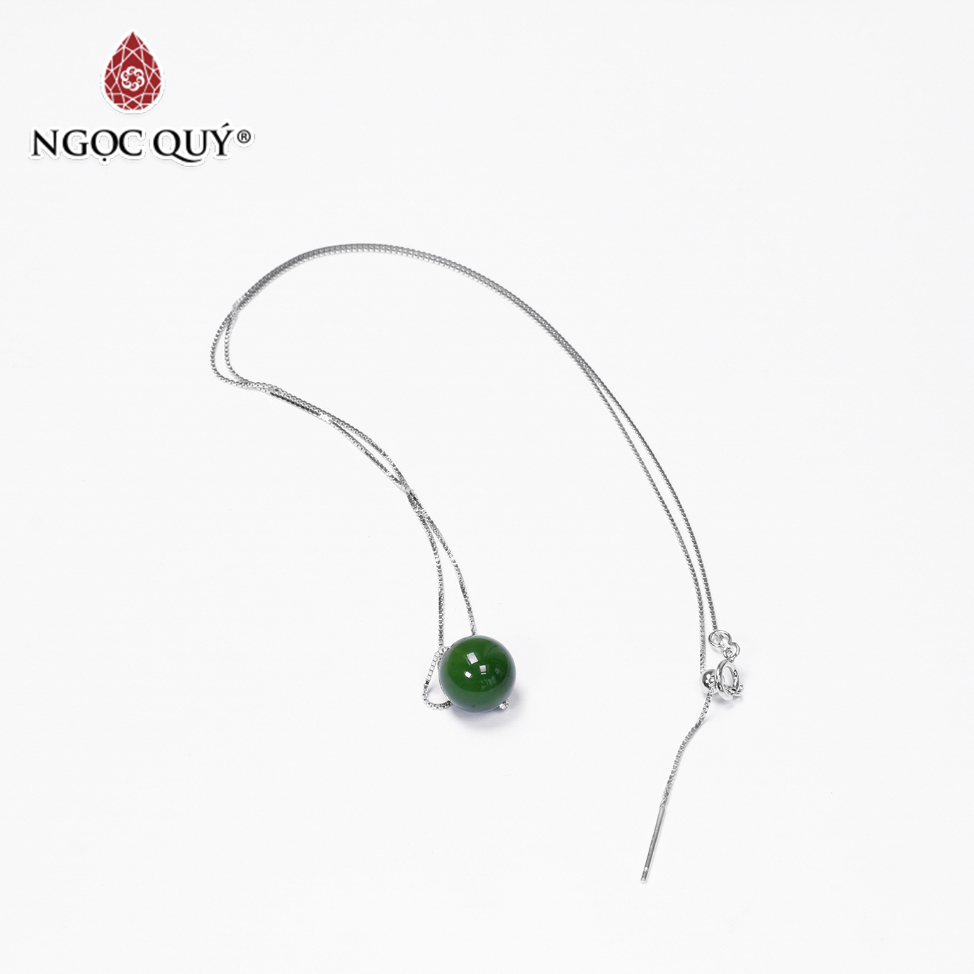 Mặt dây chuyền hạt đá ngọc bích hỏa, mộc - Ngọc Quý Gemstones