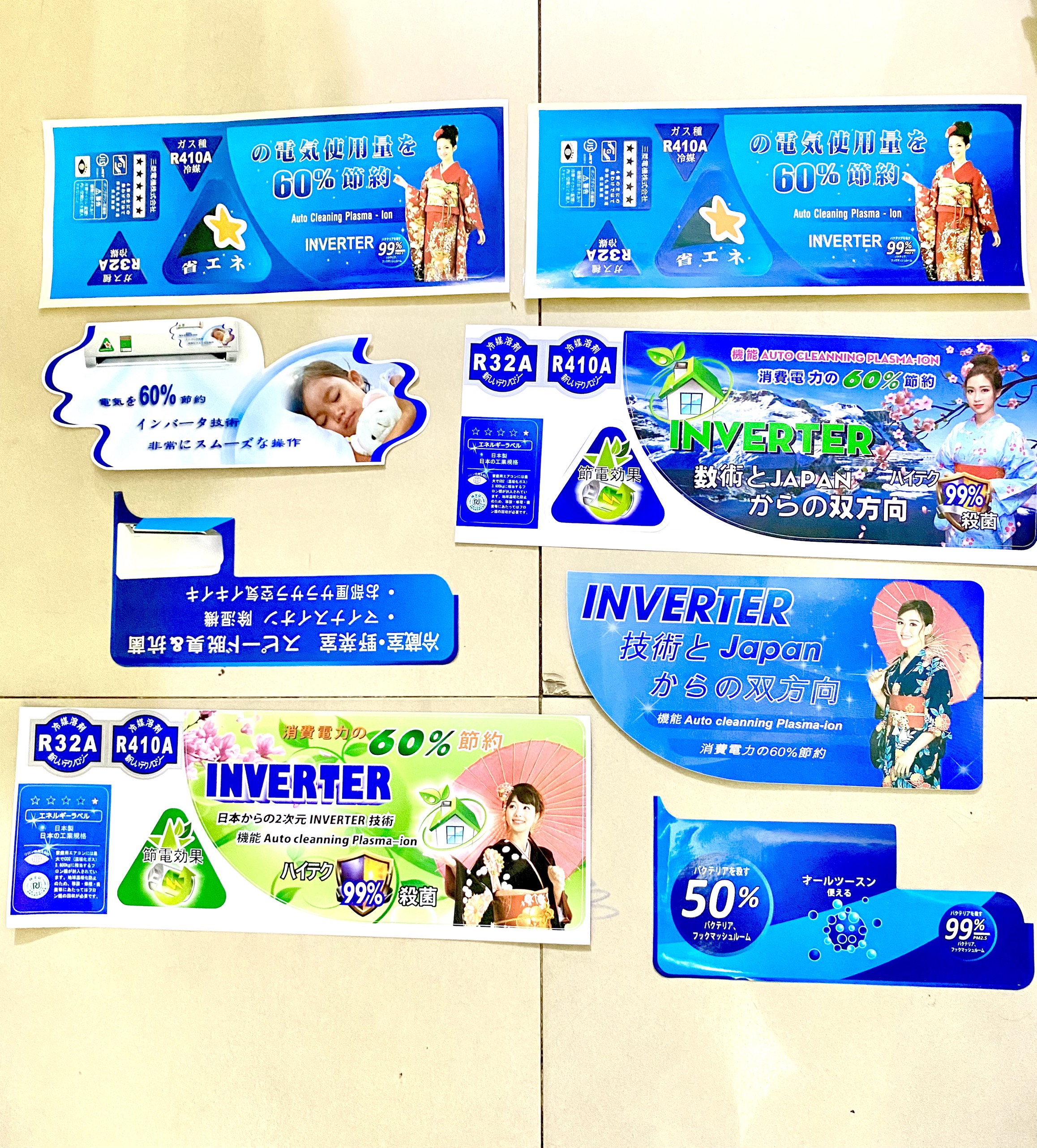 Combo 10 tem máy lạnh nội địa nhật đa dạng mẫu