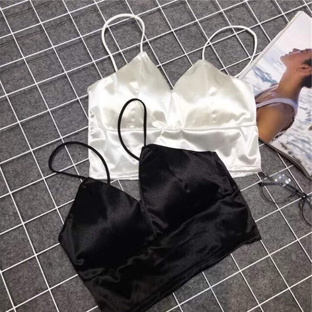 Áo bra lụa phi bóng 8 móc cài sau