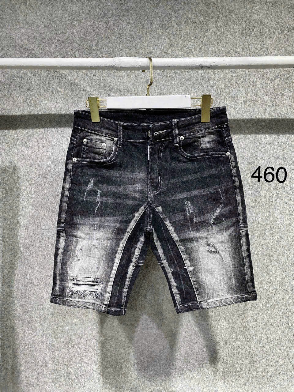 quần short jean nam rách thêu logo  cực đẹp, quần short nam siêu cấp vải dày mềm co giãn 28/06