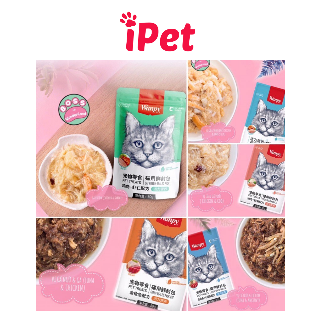 Pate Wanpy Cho Mèo Mọi Lứa Tuổi Gói 80g - iPet Shop