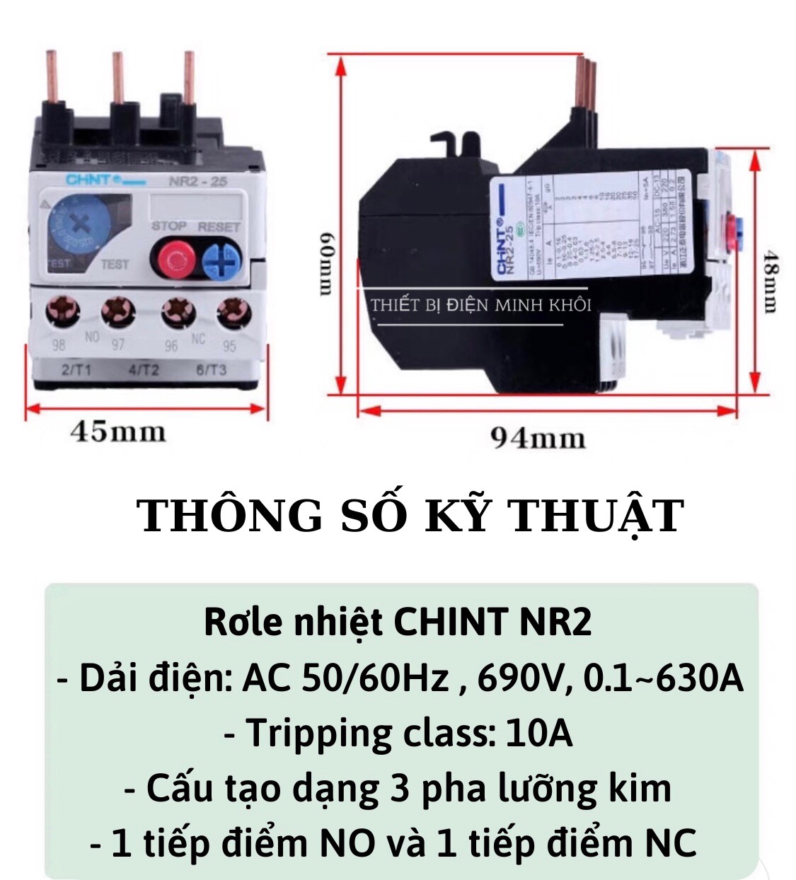 Rơ Le Nhiệt Chint NR2-25,NR2-36