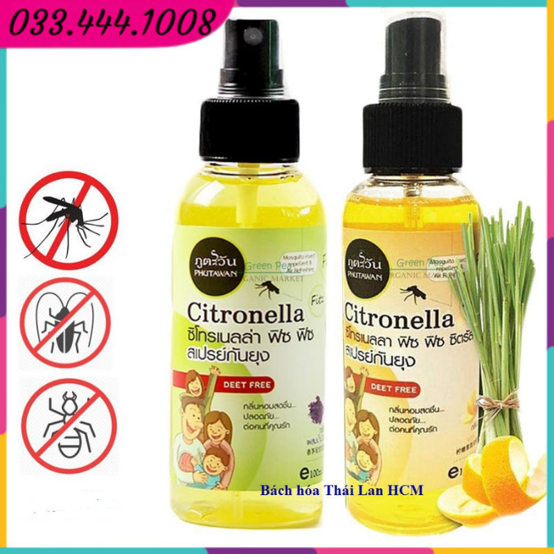 Xịt chống muỗi Citronella Phutawan Thái Lan 100ml - Gò Vấp