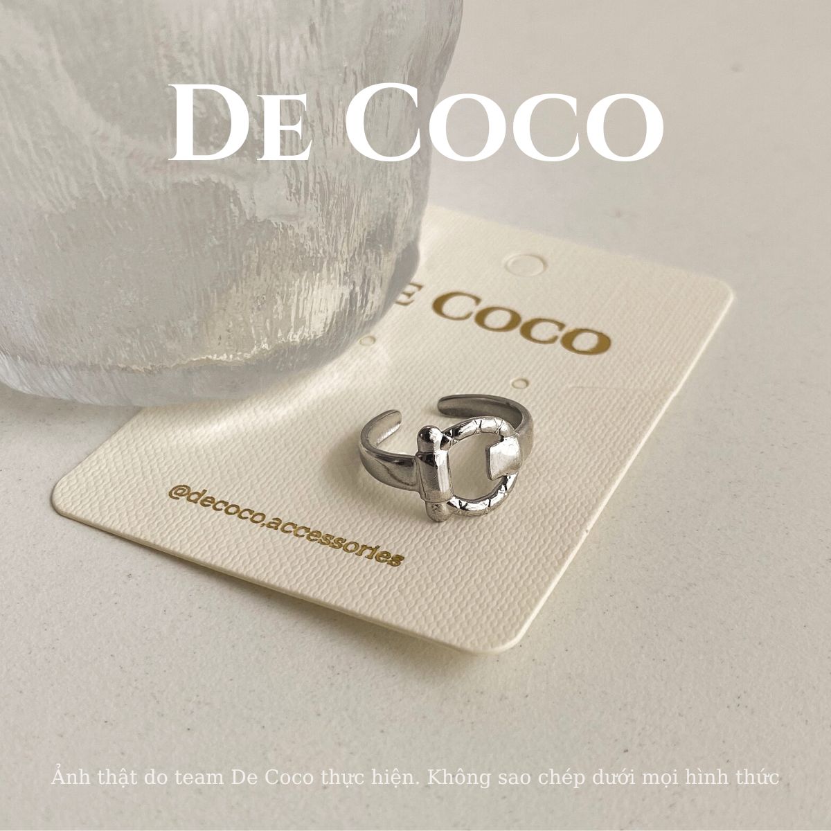[KHÔNG ĐEN GỈ] Nhẫn titanitum Oxy De Coco