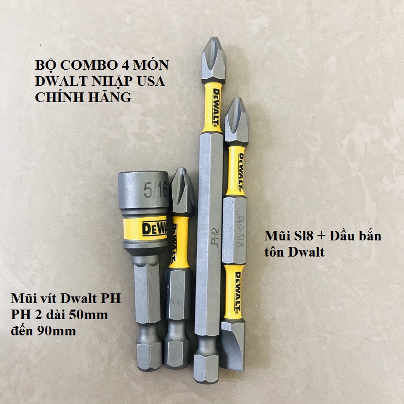 Bộ 4 Mũi Vít DeWalt Có Từ Nhập Hàng Bãi Nhật