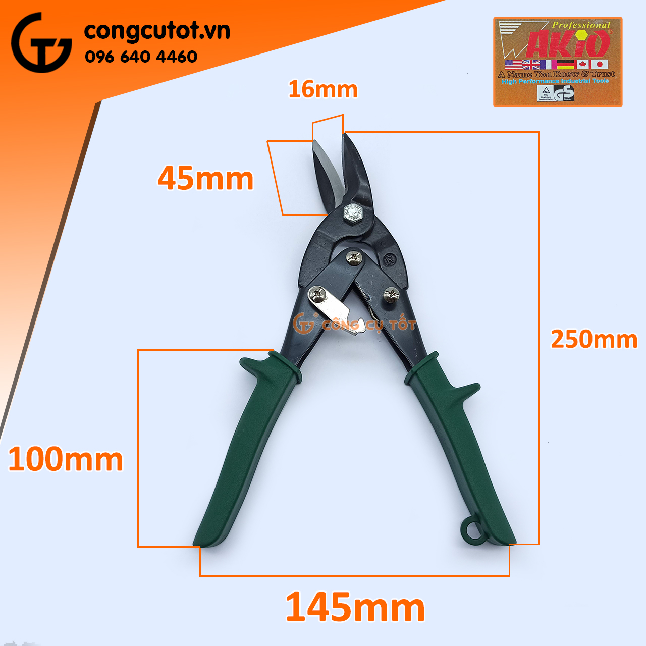 Kéo cắt tôn Wakio Nhật Bản 250mm
