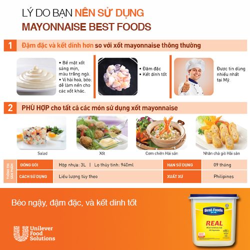 [Hộp 3 Lít] Xốt MAYO [Thailand] BEST FOODS Real Mayonnaise (halal)