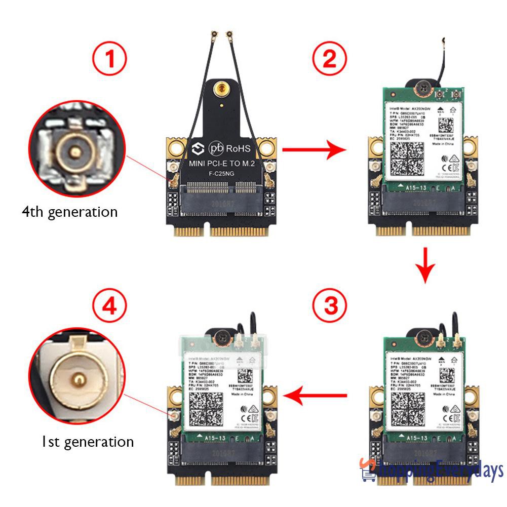 Adapter chuyển Card WiFi ngff / m.2  sang mini pci-e