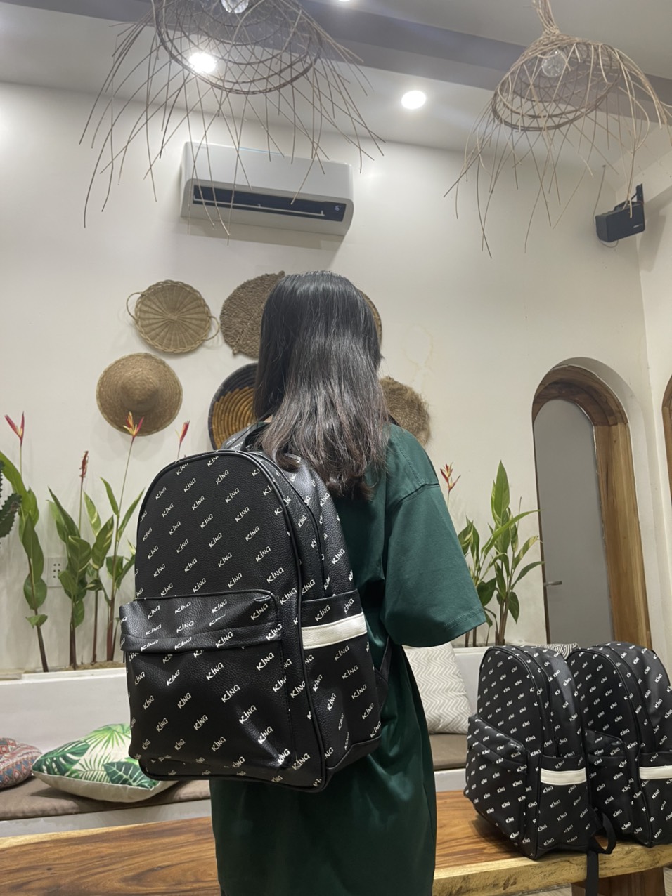 Balo Da Backpack Unisex Chống Nước Balo Backpack King 2-Màu Đen king