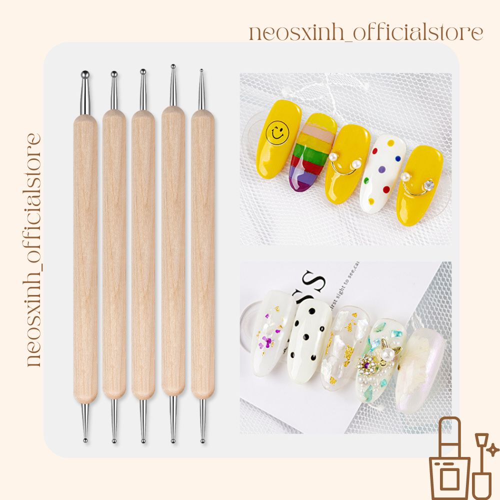 Bộ 5 Cọ Chấm Bi Vẽ Móng - Neosxinh Nails